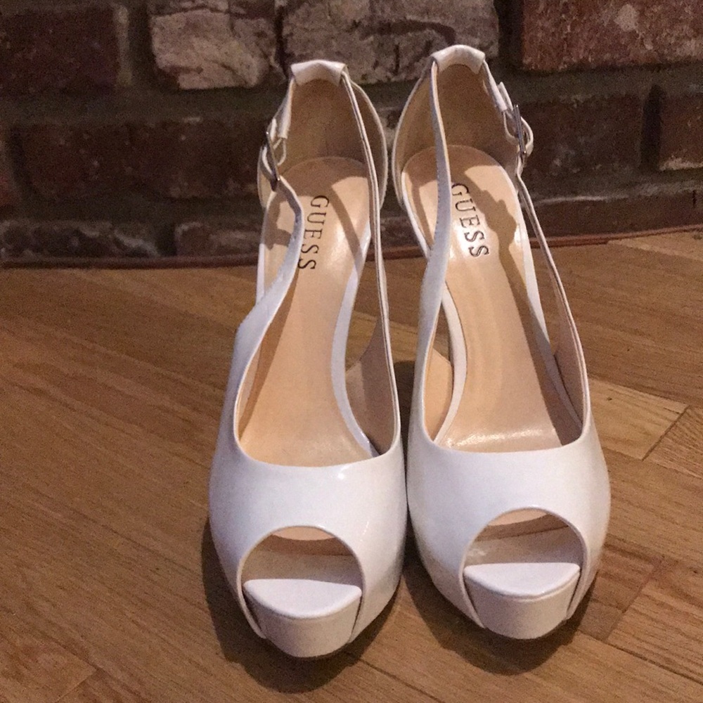 White Guess Heels